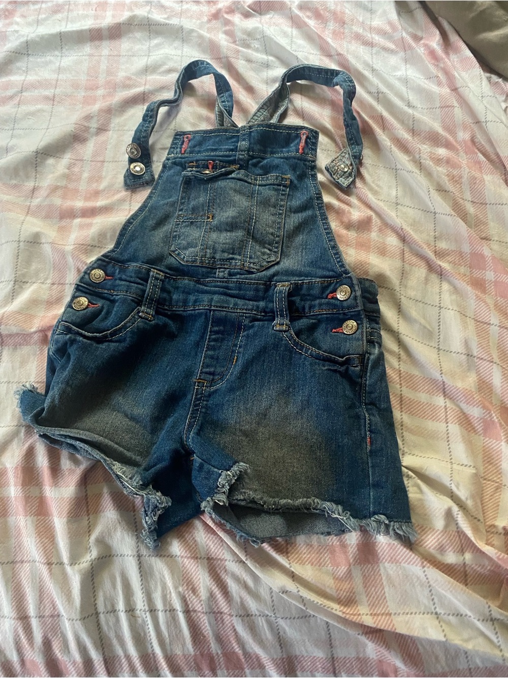 Jordache Dark Blue Denim Short Overalls for Kids